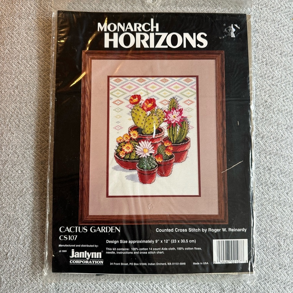 Succulents Counted Cross Stitch Monarch Horizons Cactus Sealed CS107 9"x12"